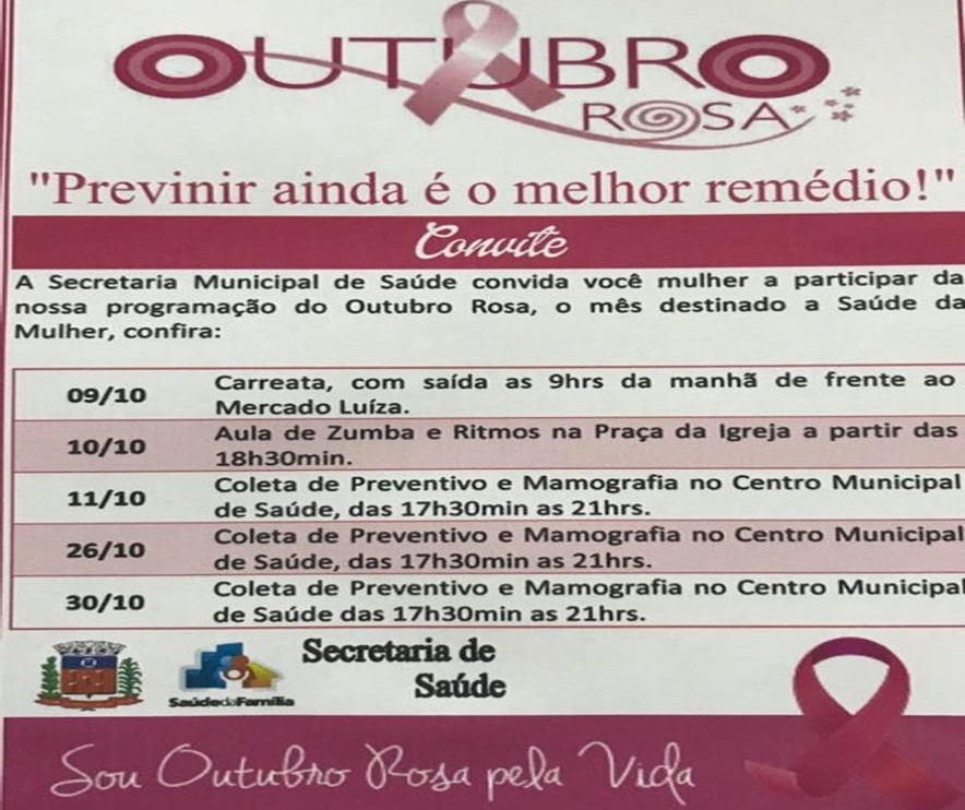 Programação especial do Outubro Rosa